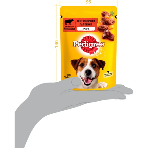 Консерви Pedigree для дорослих собак Яловичина в желе 100 г (5900951017261): Основні інгредієнти Яловичина