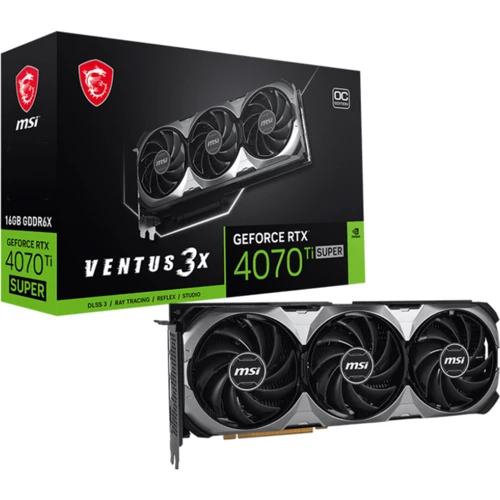 Видеокарта MSI GeForce RTX 4070 Ti SUPER 16G VENTUS 3X OC (912-V513-614) UA: Исполнение Трехслотовое