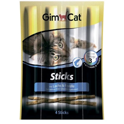 Лакомство для котов GimCat Мясные палочки c лососем и треской 4 шт. (4002064400778)