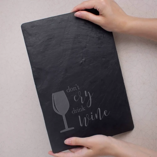 Дошка-сланець BeriDari "Don't cry drink wine" M 30х20 см