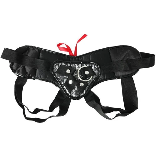 Трусы для страпона Sportsheets - Plus Grey & Black Lace Corsette Strap On
