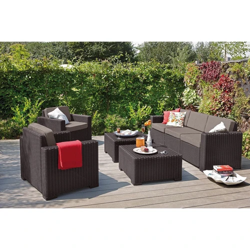 Комплект садовой мебели Allibert California 3 seater коричневый (8711245155432): Количество персон 5