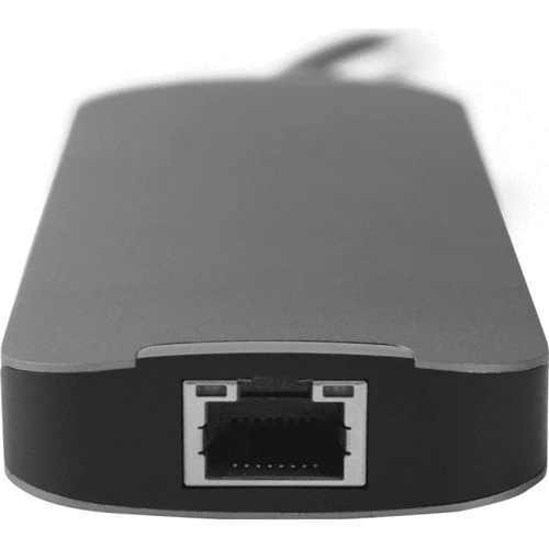 Адаптер Chieftec Adapter USB-C to HDMI+2xUSB3.2+RJ45+USB-C+SD/TF+3.5mm+PD 80W (DSC-901): Додаткові роз'єми USB-C, USB 3.0, SD+TF Card, HDMI