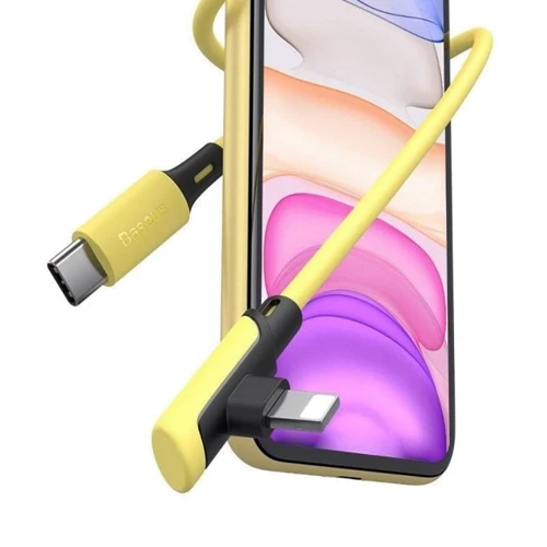 Кабель Baseus Cable USB-C to Lightning Colorful Elbow 18W 1.2m Yellow (CATLDC-A0Y) фото 4