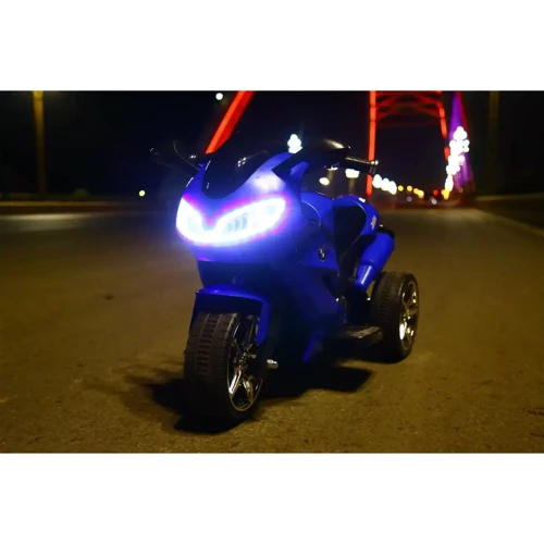 Трёхколёсный мотоцикл Kidsauto Moto S c пультом синий: Вид мотоцикл