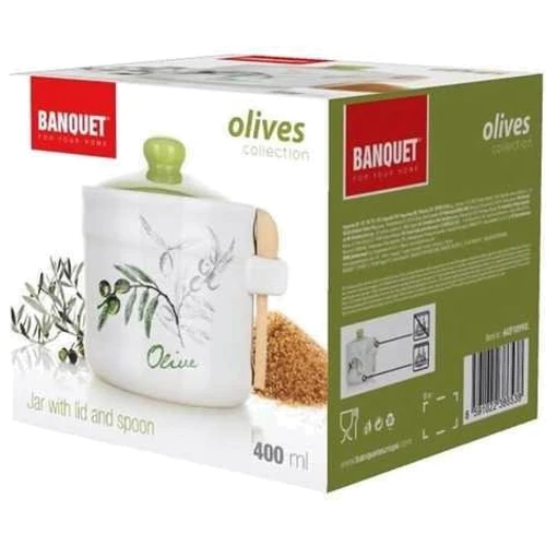 Емкость для сыпучих продуктов Banquet Olives с ложкой 400 мл (60ZF1099OL): Объем, л 0.4