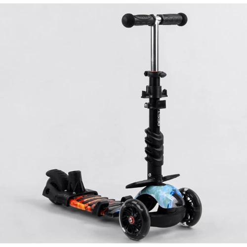 Детский самокат 5 в 1 Best Scooter S 5203 Огонь и лед: Конструкция рамы цельная
