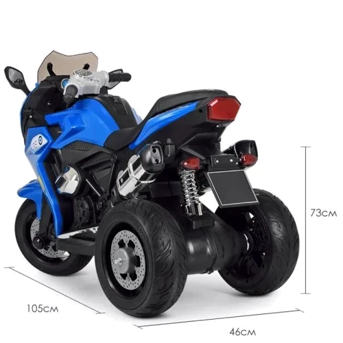 Детский электромотоцикл 3 колесный Bambi Racer BMW синий (M 3913EL-4): Максимальная скорость, км/ч 9