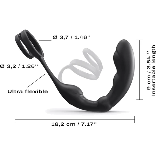 Массажер простаты Dorcel P-Ring с эрекционным кольцом и пультом ДУ