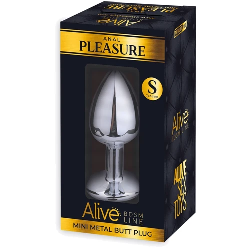 Металлическая анальная пробка с кристаллом Alive Mini Metal Butt Plug Blue S