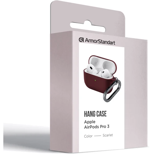 Чехол ArmorStandart Hang Case Scarlet for Apple AirPods Pro 3 (ARM88283)