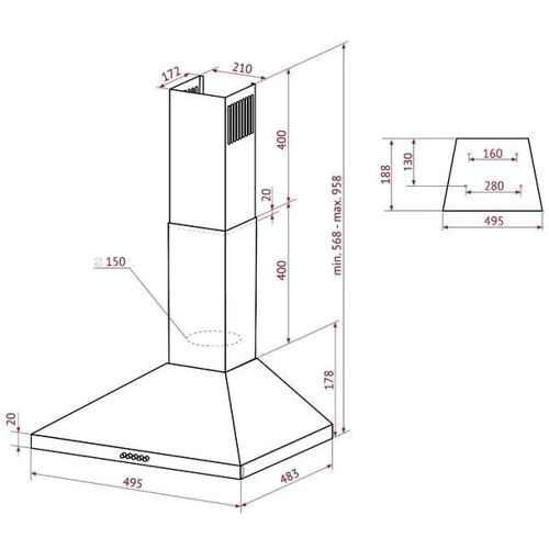 Вытяжка Perfelli K 5210 BL 700 LED фото 6