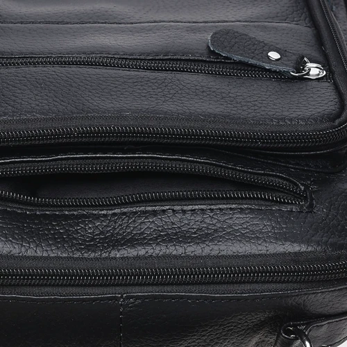 Мужская сумка планшет Borsa Leather черная (K15112-black): Застежка Молния