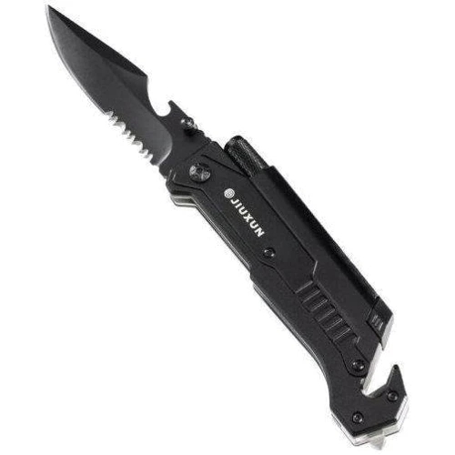 Нож и мультитул Jiuxun Tools Ninety Outdoor Folding Knife 7 in 1 Black: Система открывания одной рукой Есть