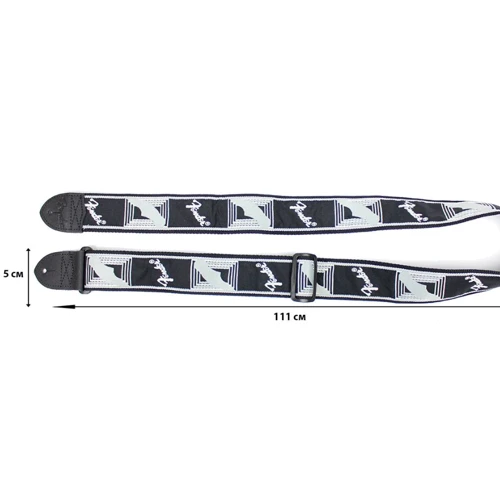 Ремень гитарный FENDER STRAP 2" MONOGRAMMED BLACK/LIGHT GREY/DARK GREY фото 3