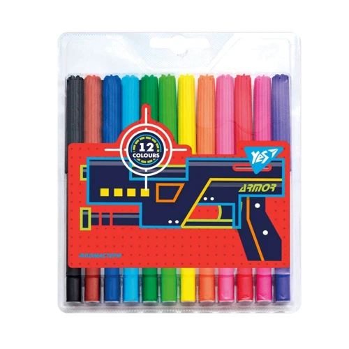 Фломастери YES Blaster 12 кольорів (650479)