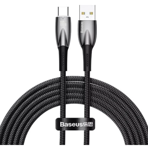 Кабель Baseus USB Cable to USB-C Glimmer Series Fast Charging 100W 2m Black (CADH000501)