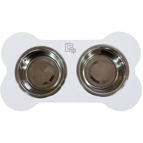 Миски Lucky Pet металлические на деревянной подставке линейка Пир 2x0.4л/13см белый (553072): Тип Миски