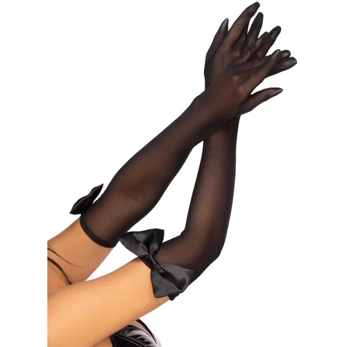 Длинные перчатки Leg Avenue Opera length bow top gloves Black