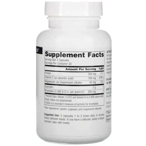 Source Naturals Activated Quercetin Кверцетин Активований 50 капсул: Вид Неферментные