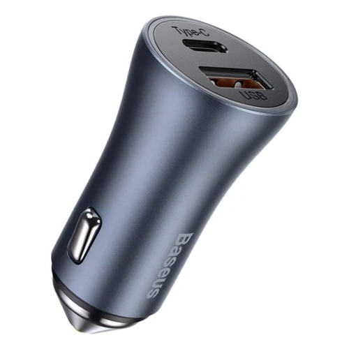 Зарядное устройство Baseus Car Charger USB+USB-C Golden Contactor Pro 40W Dark Gray with USB-C Cable (TZCCJD-0G): Тип автомобильное