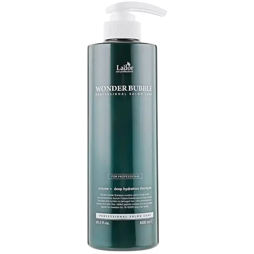 Lador Wonder Bubble Shampoo Пептидный шампунь для объема и гладкости локонов 600 ml