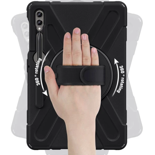 Аксессуар для планшетных ПК BeCover Heavy Duty Case with Stand Black for Samsung X810 Galaxy Tab S9 Plus / S9 FE Plus SM-X610/SM-X616B (710445): Цвет черный