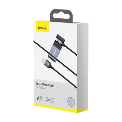 Кабель Baseus USB Cable to Lightning + 2xUSB Backseat 1.5 m Black (CALHZ-01) фото 9