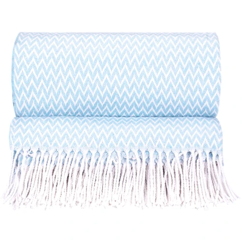 Плед Love You Зиг-заг 140 x 200 см голубой (4226Light Blue)