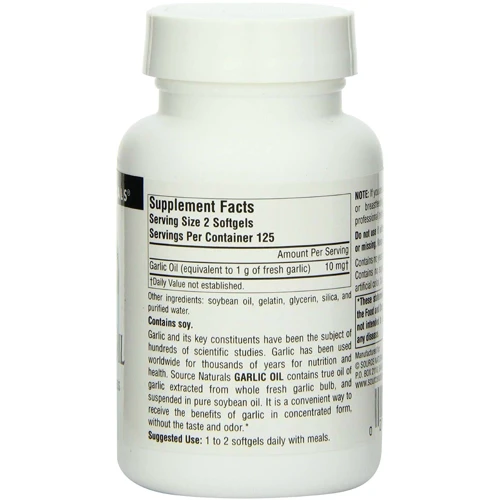 Source Naturals Garlic Oil 100 caps Часникова олія: Форма випуску капсули