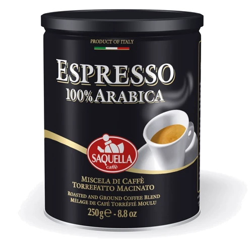 Кофе молотый Saquella Espresso Arabica 250 г (8002650000296)