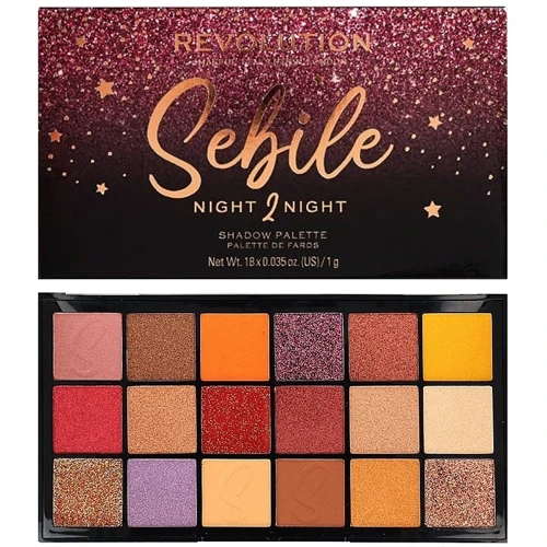 Makeup Revolution X Sebile Night 2 Night Eyeshadow Palette Тени для век Палитра 15 цветов 18 g