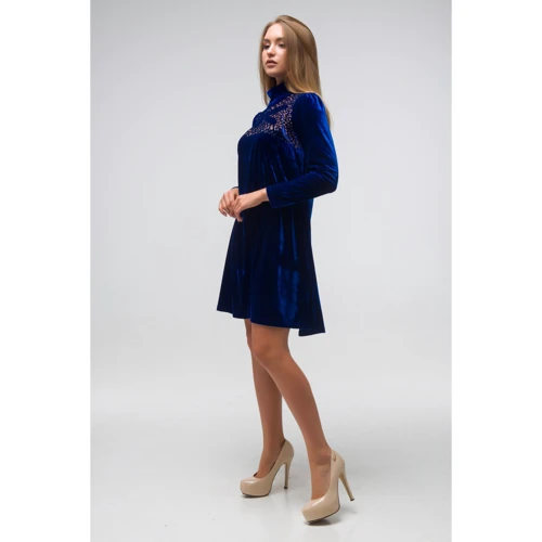 Платье FLFashion Соната ТПС 2852 42-44 синее повседневное до середины бедра: Вид Повседневные платья