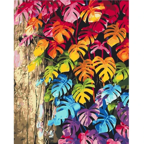 Картина за номерами Origami Райдужне листя 40x50 см LW3051