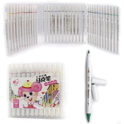 Скетч Маркер двусторонний JO Mouse 221-36 36 шт. набор: Пол Мальчик, Девочка