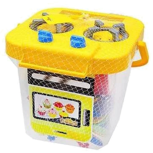 Набір посуду з плитою Tigres Ромашка 25 шт, у відерці, жовтий (39153)