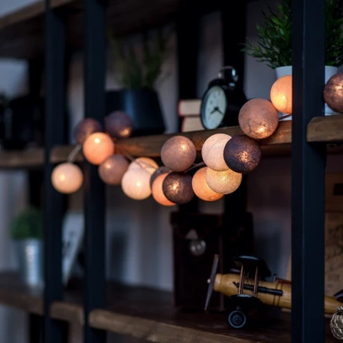 Гирлянда Cotton ball lights на 20 шаров 3,8м, Clay: Количество ламп 20
