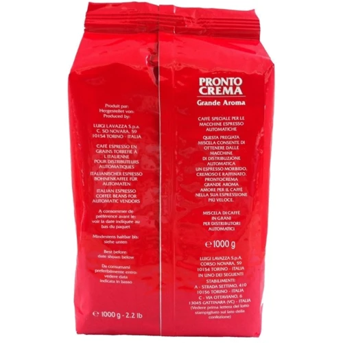 Кофе Lavazza Pronto Crema Grande Aroma (зерновой) 1 кг (WT00325): Страна производитель Италия