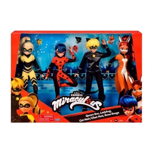 Набор кукол Miraculous Леди Баг и Супер-Кот - Леди Баг, Супер-Кот, Рена Руж и Квин Би (4 куклы, 26 cm): Высота, см 26