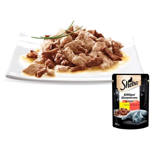 Влажный корм Sheba cig POU для котов с курицей и говядиной в соусе 12х85 г (4770608257095): Вес упаковки 1.02 кг