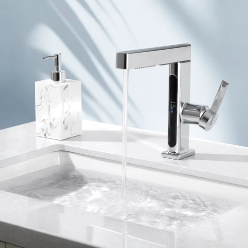 Смеситель для раковины Lefton Single-Hole Pull-Out Faucet with Temperature Display-BF2206 Chrome: Вид смесителя Однорычажный