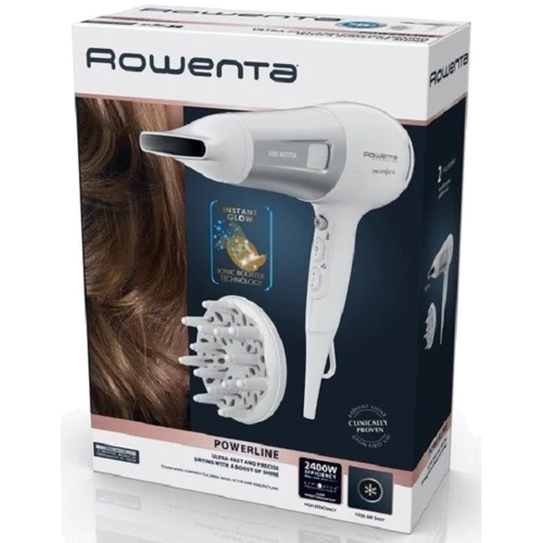 Фен Rowenta Powerline CV5930F0: Дополнительные параметры Мощные, Концентратор, Ионизация, Подача холодного воздуха, Подача холодного воздуха, Диффузор