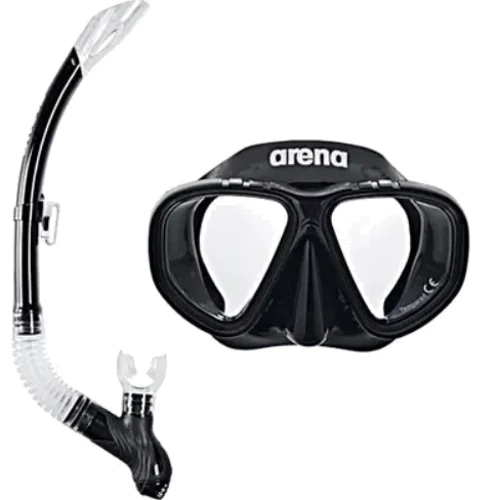 Маска для дайвинга Набор маска и трубка Arena Premium Snorkeling SET JR черный Дит OSFM (002019-505)