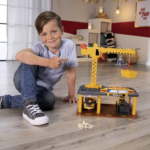 Игровой набор Dickie Toys Вольво. Большое строительство с механическим краном (3724007)
