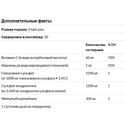 Jarrow Formulas Glucosamine + Chondroitin + MSM Combination 120 Caps (JRW-19023): Тип комплексні