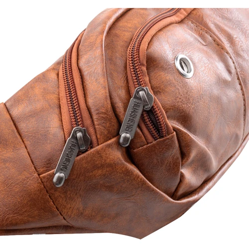 Чоловіча поясна сумка Valiria Fashion коричнева (DETAV183-8): Стиль Повсякденний (Casual)