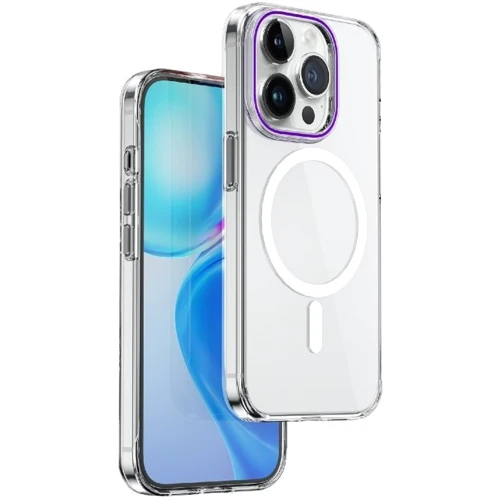 Чехол для iPhone WIWU Crystal MagSafe Clear/Purple for iPhone 15 Pro Max (ZYS-013)