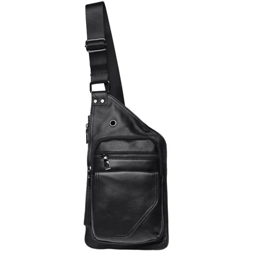 Мужская сумка-слинг Borsa Leather черная (k1320-black): Пол Мужской