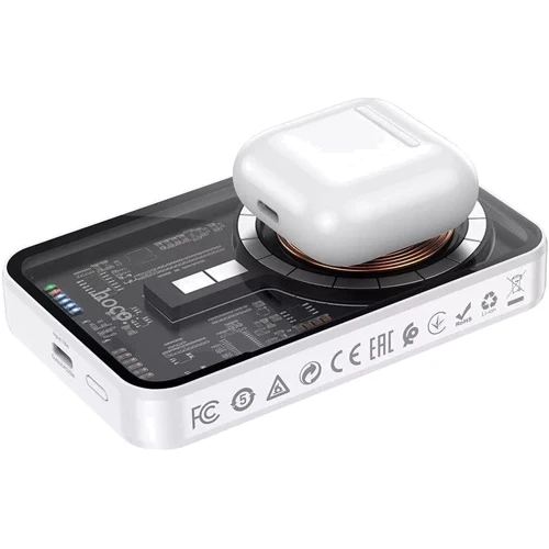 Внешний аккумулятор Hoco Power Bank 5000mAh Q10 MagSafe 20W White: Особенности быстрая зарядка, Индикатор заряда, Компактный размер, Поддержка MagSafe