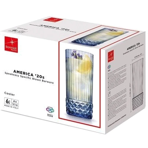 Набор высоких стаканов Bormioli Rocco America'20s Sapphire Blue 6х480 мл (122154BB9121990): Тип Набор высоких стаканов
